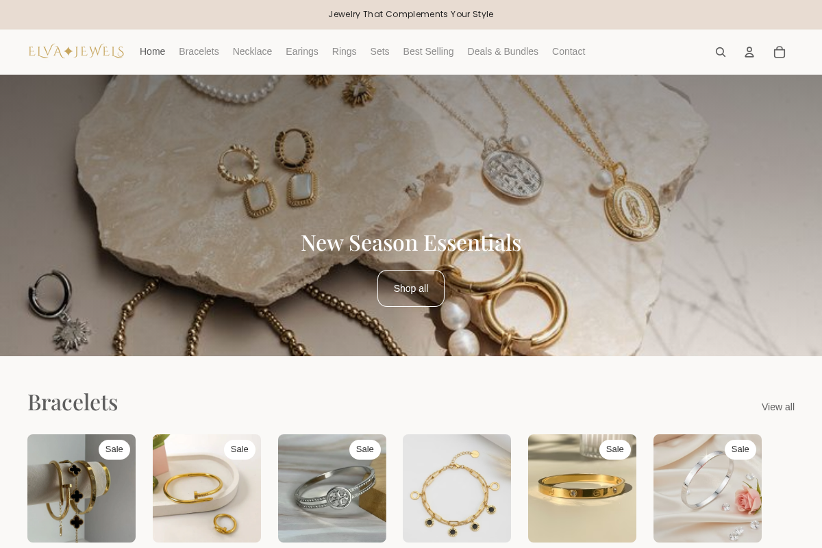 ElvaJewels homepage screenshot