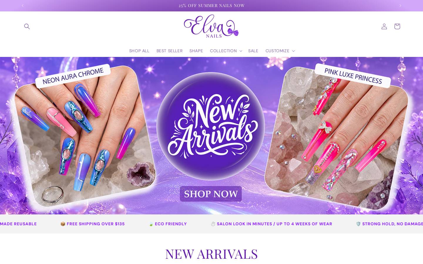 elvanails.com homepage screenshot