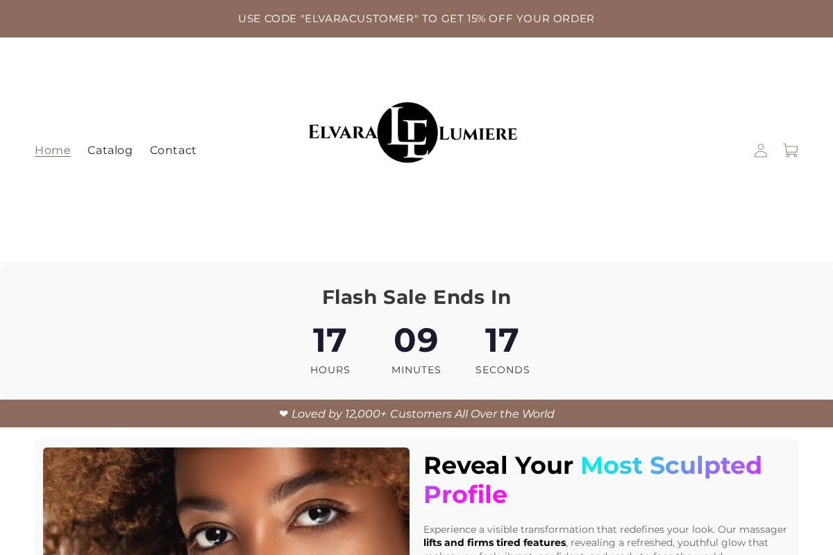 elvaralumiere.com homepage screenshot