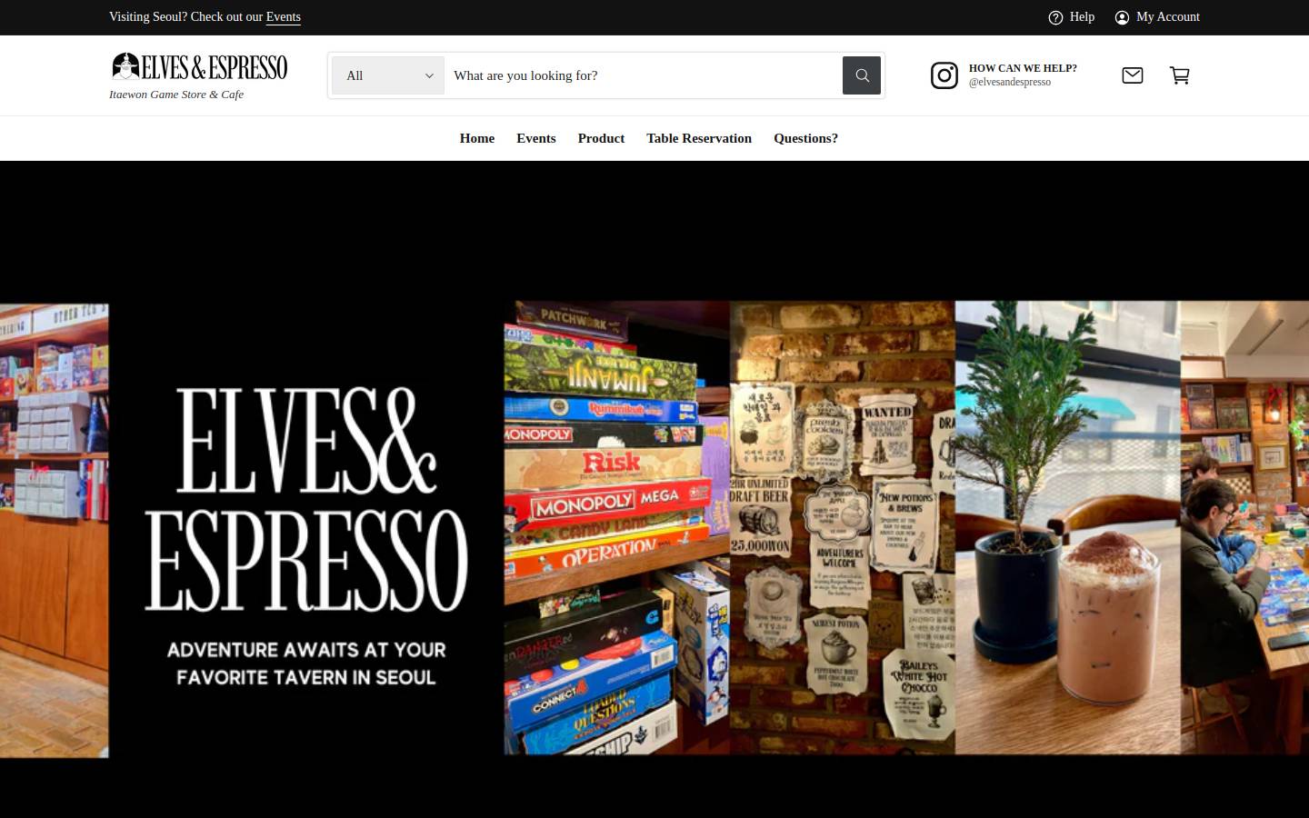 elvesandespresso.com homepage screenshot