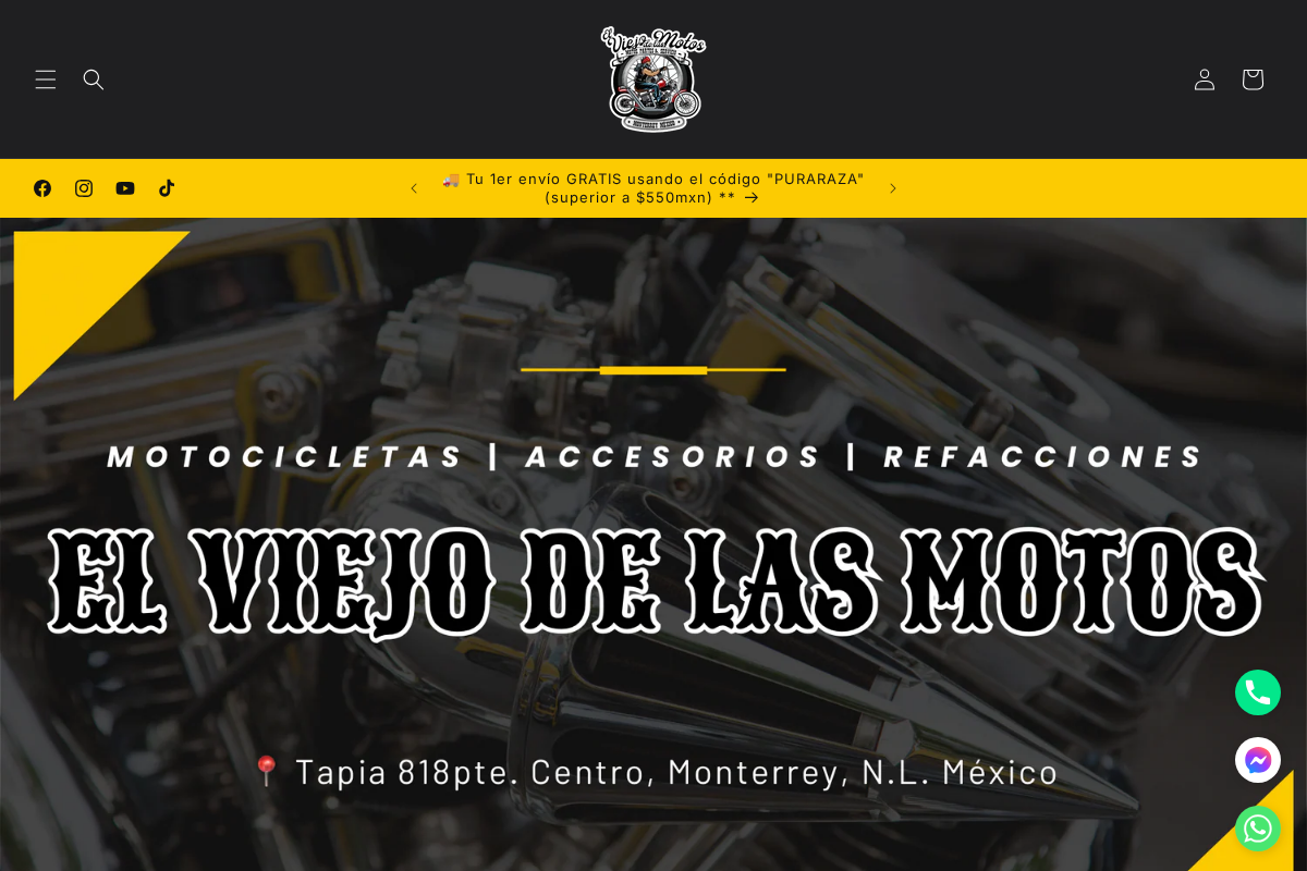 El Viejo de las Motos homepage screenshot