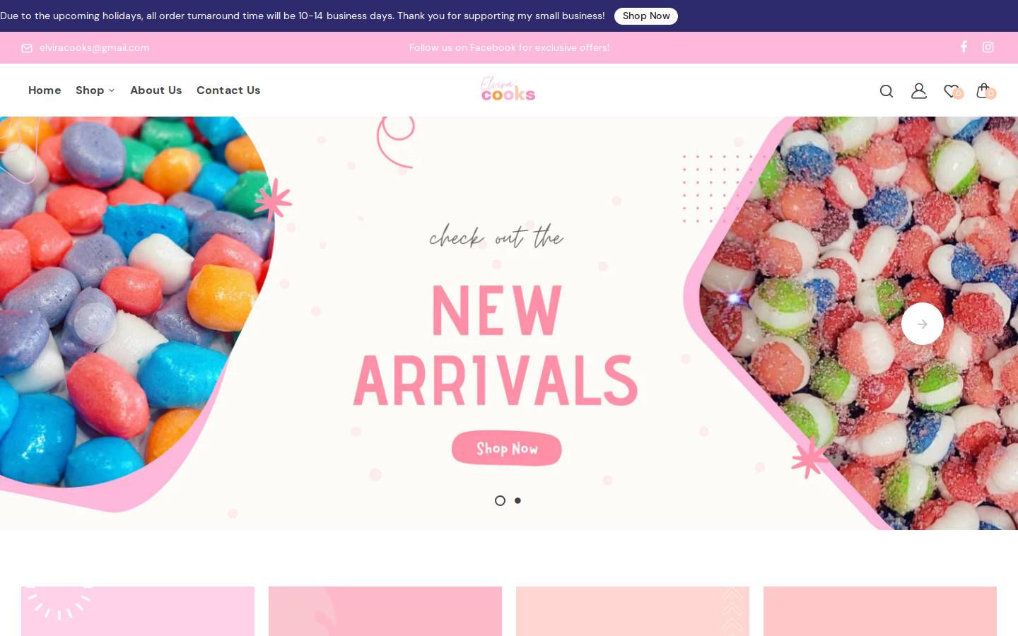 elviracooks.com homepage screenshot