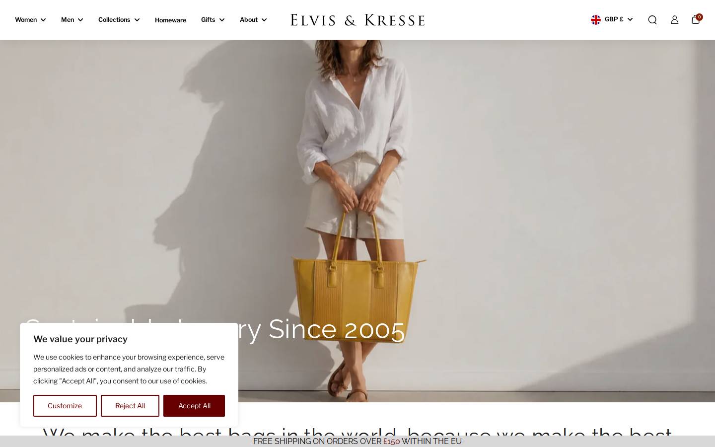 Elvis & Kresse homepage screenshot