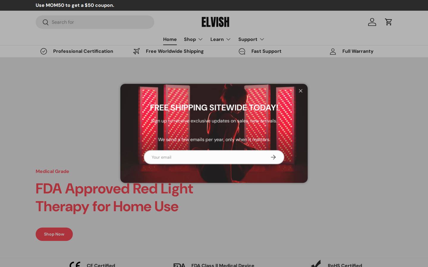 Elvish Red Light homepage screenshot