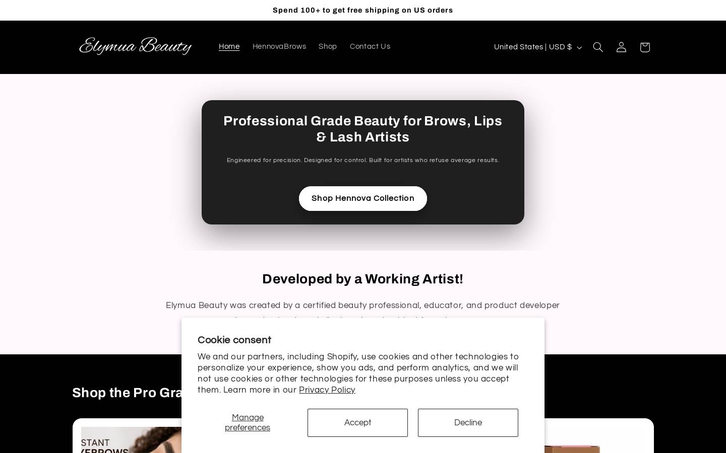 elymuabeauty.com homepage screenshot