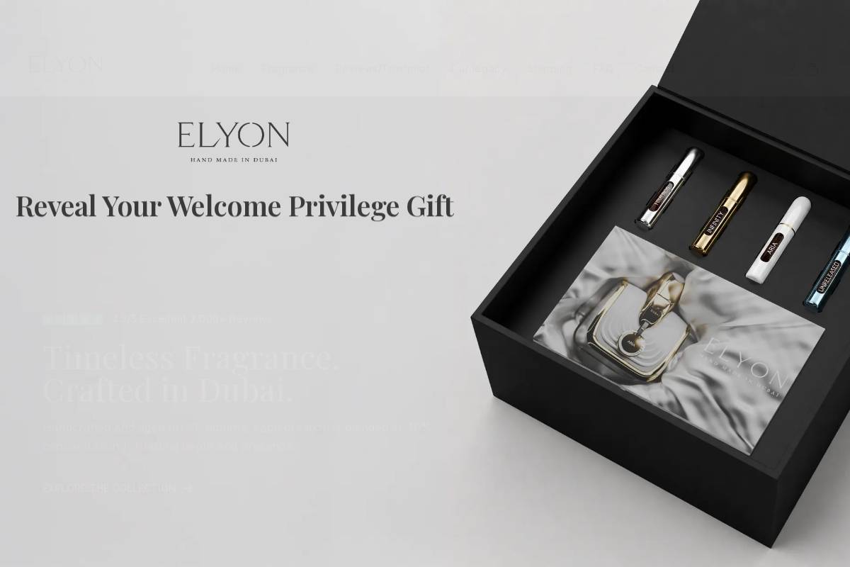 Elyon Dubai homepage screenshot