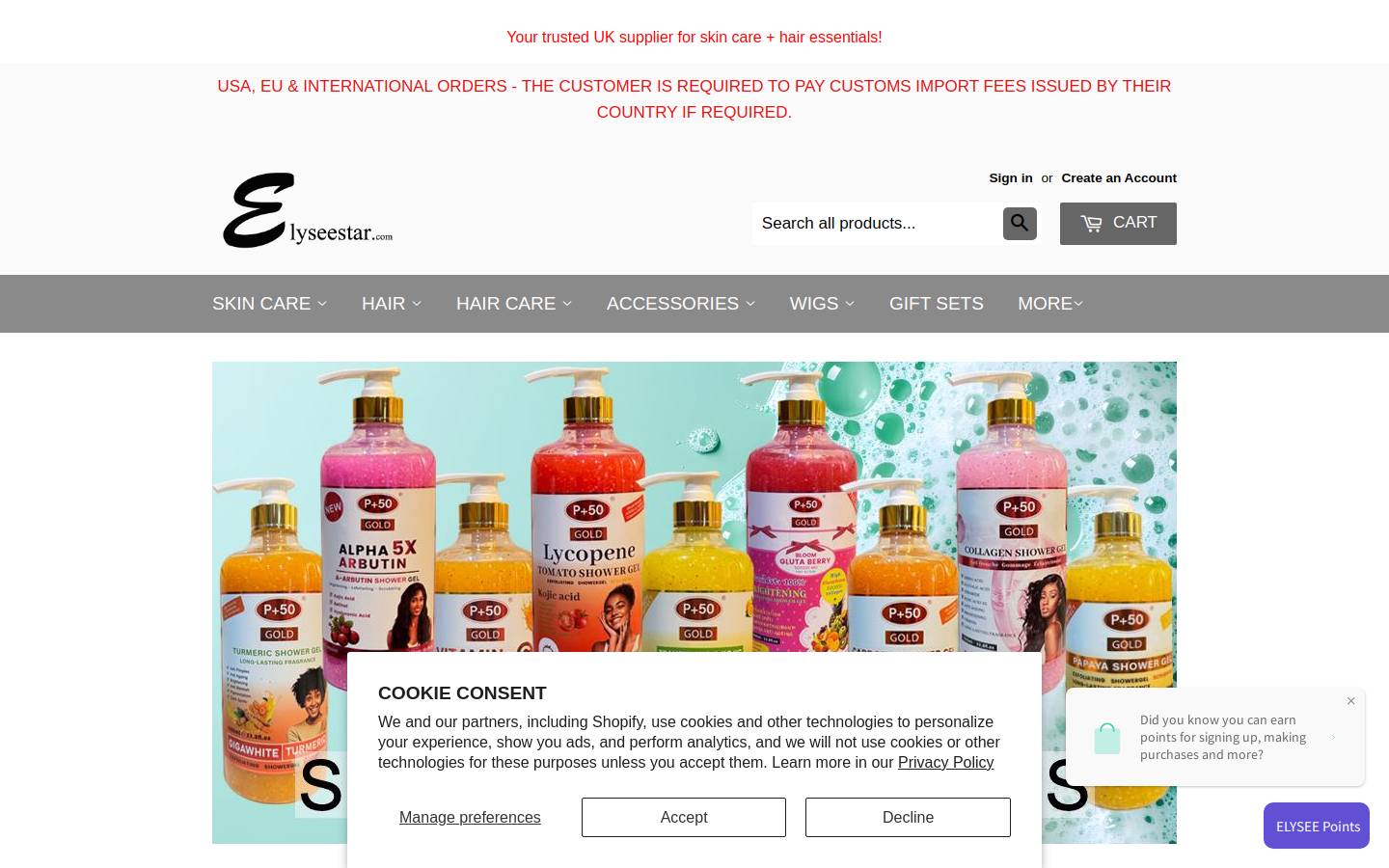 elyseestar.com homepage screenshot