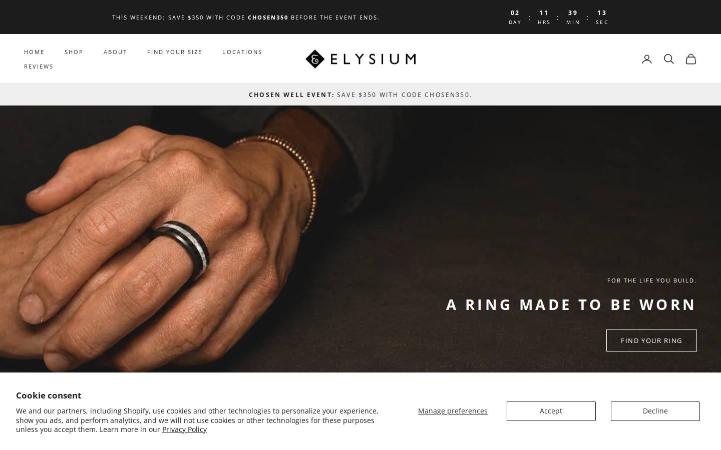 elysiumblackdiamond.com homepage screenshot