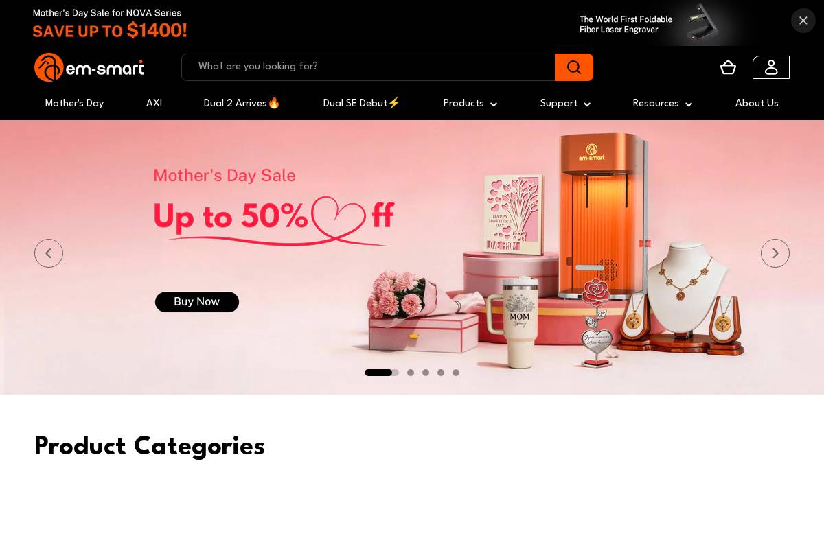 EM-Smart homepage screenshot