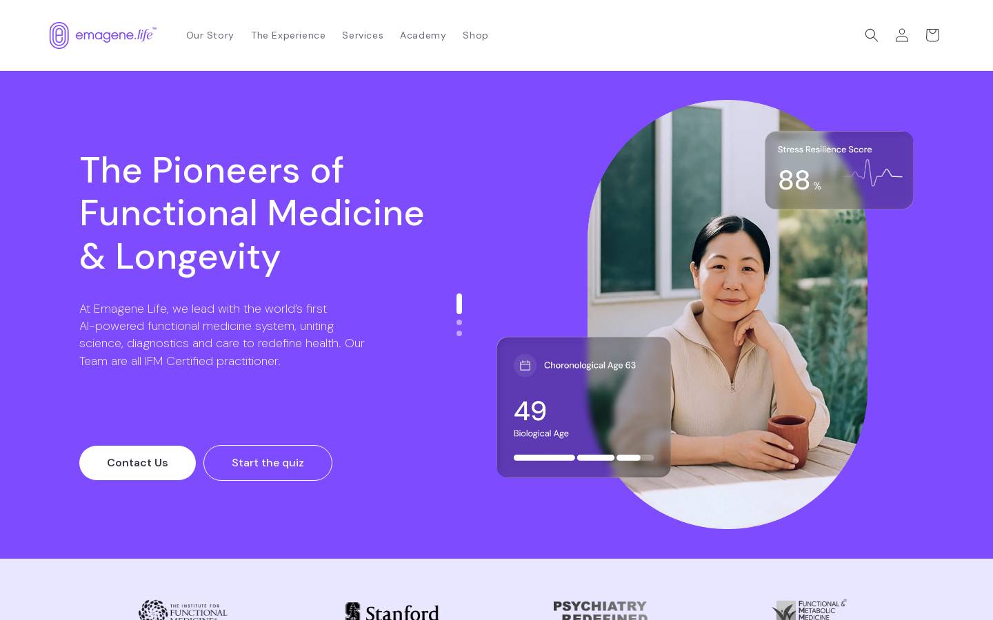 emagene.life homepage screenshot