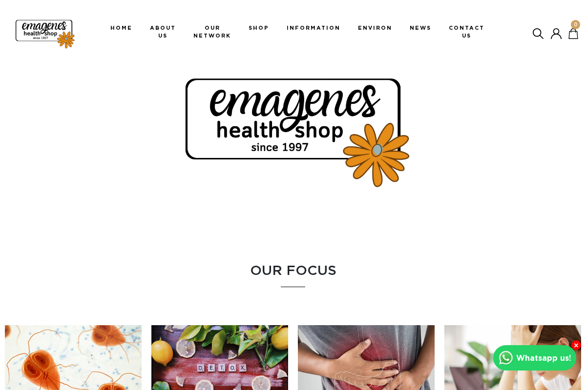 Emagenes Health Shop homepage screenshot