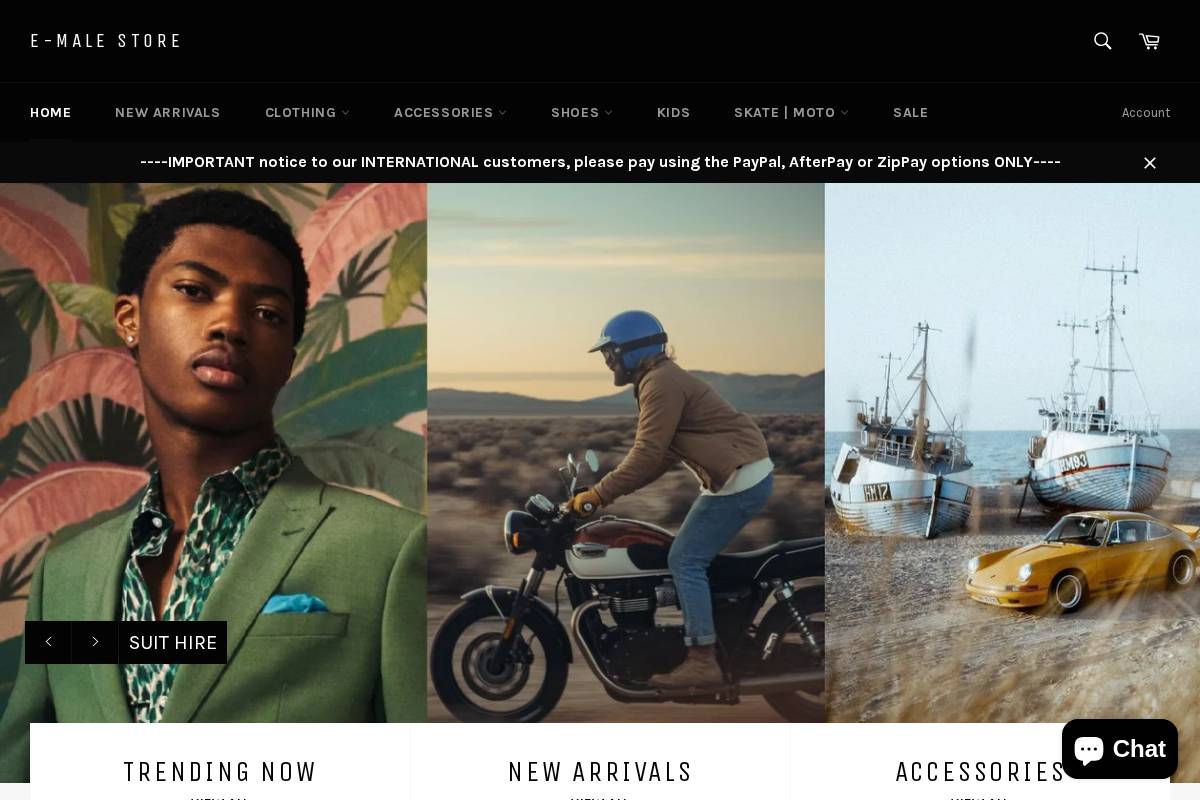 emale.store homepage screenshot