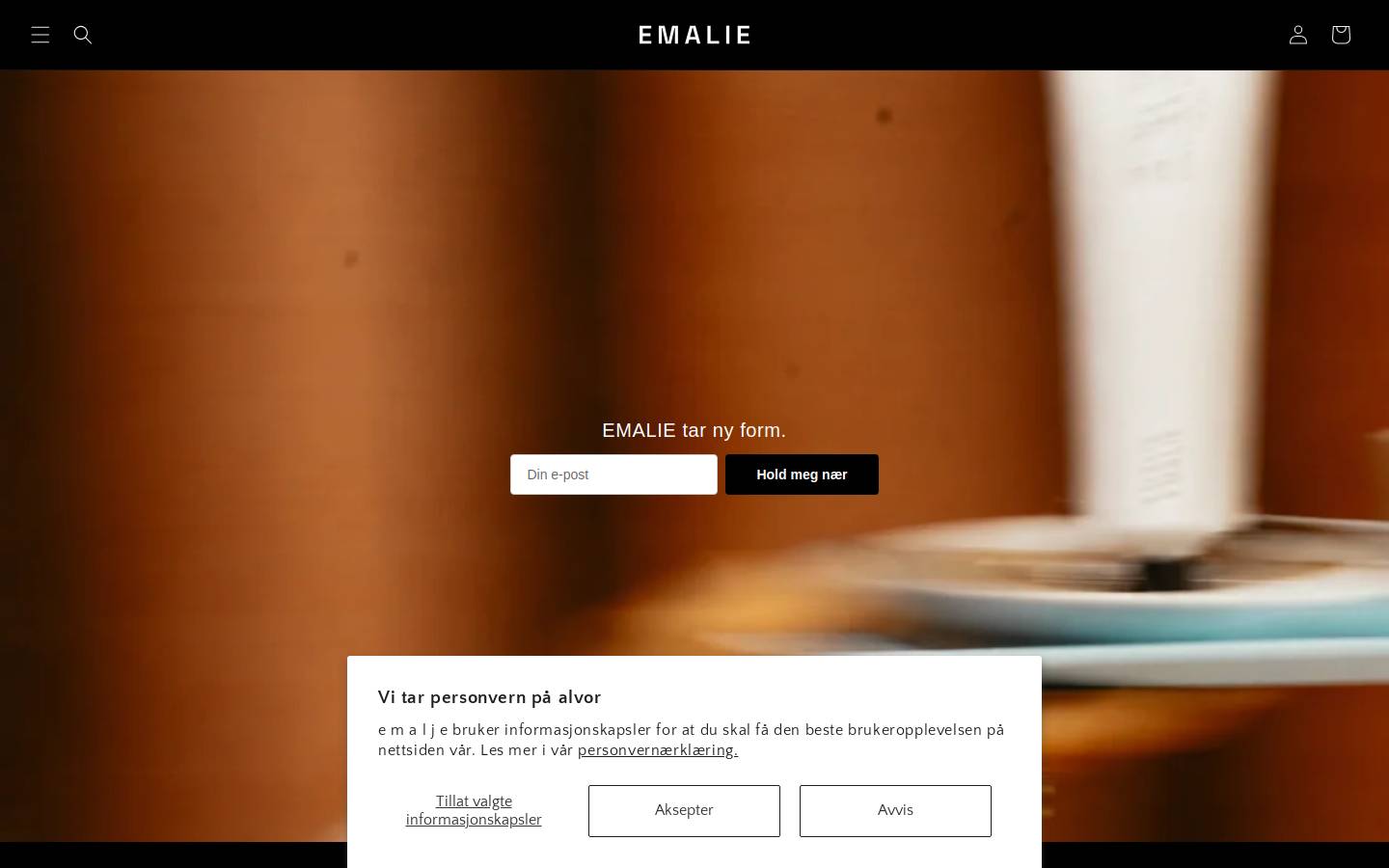 Emalie homepage screenshot