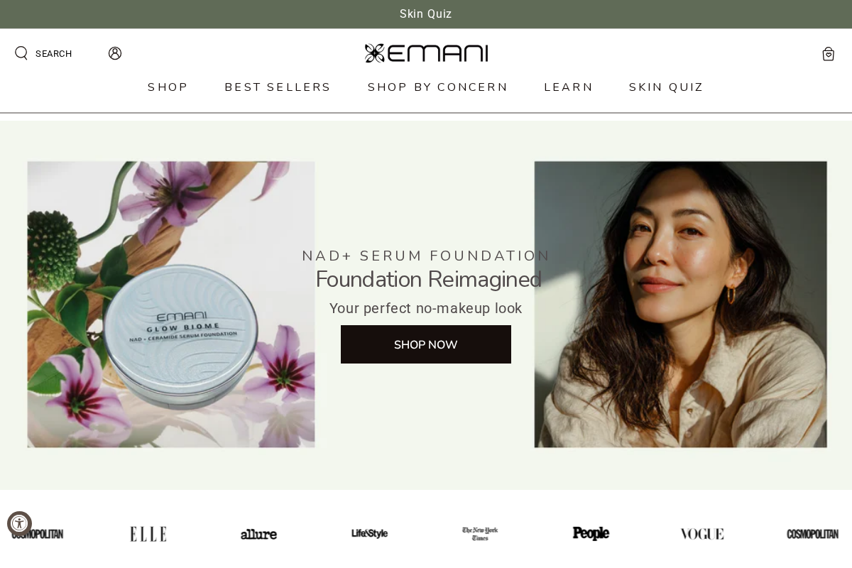 Emani Cosmetics homepage screenshot