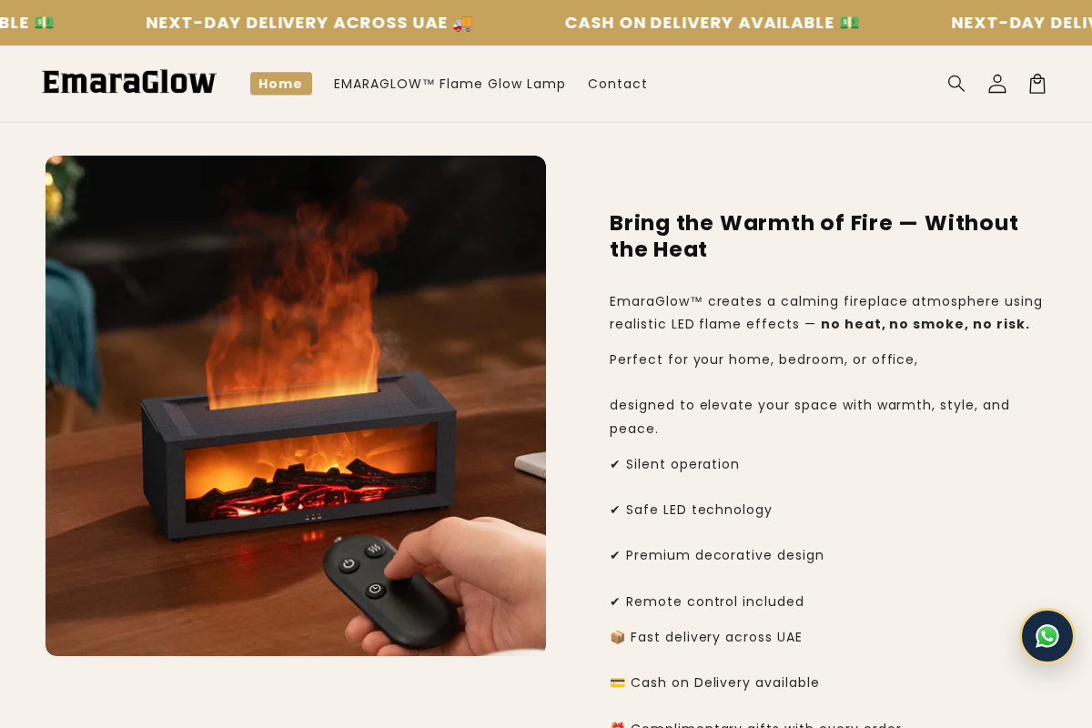 EmaraGlow homepage screenshot