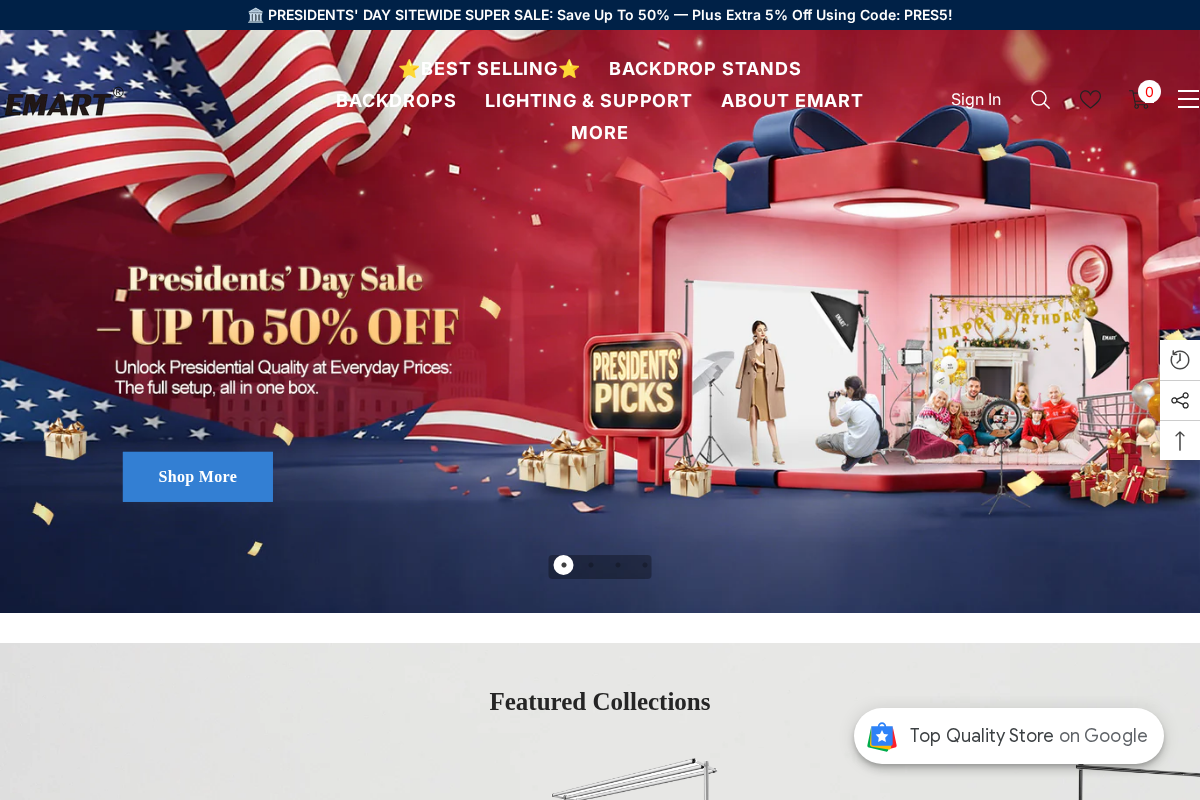 EMART®| Expert on Backdrop Stand homepage screenshot