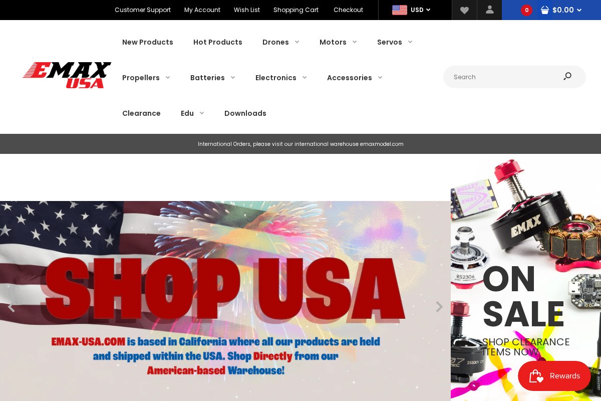 EMAX USA homepage screenshot