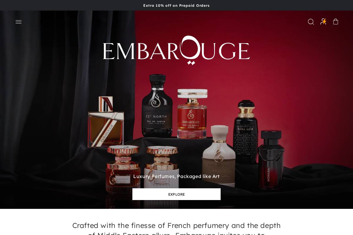 embarouge.in homepage screenshot