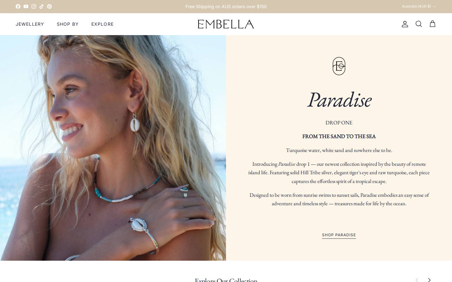 embella.com.au homepage screenshot