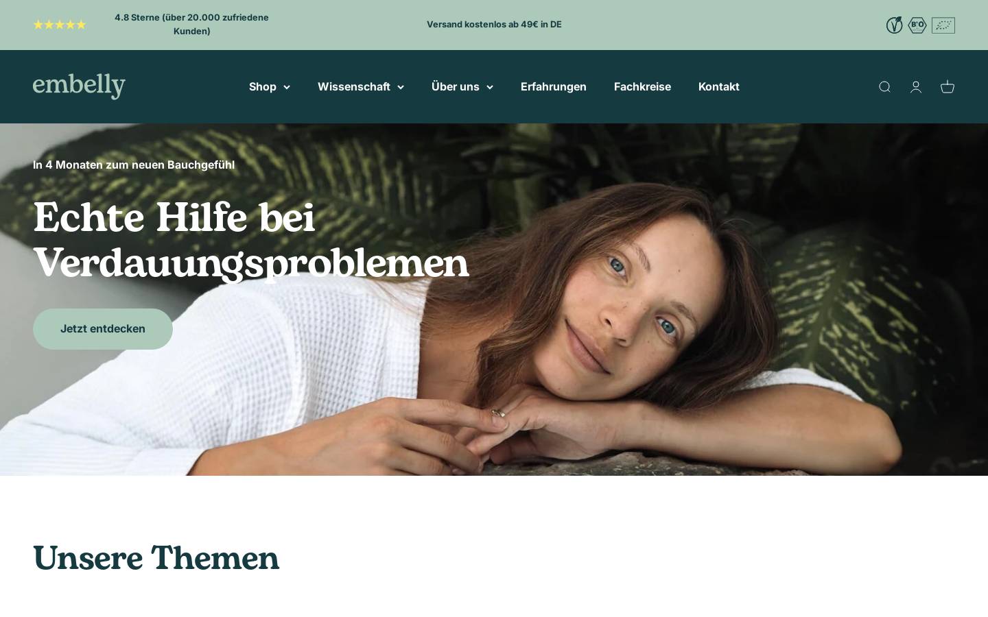 embelly.com homepage screenshot