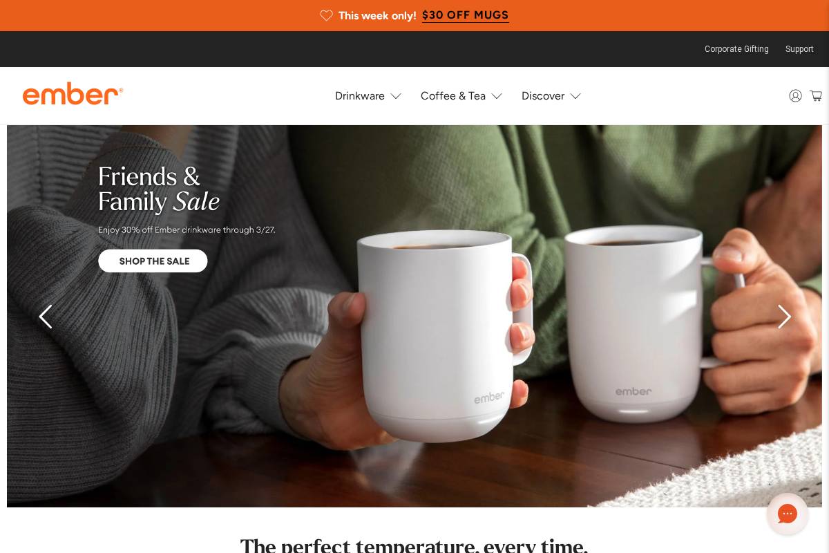 Ember Technologies homepage screenshot