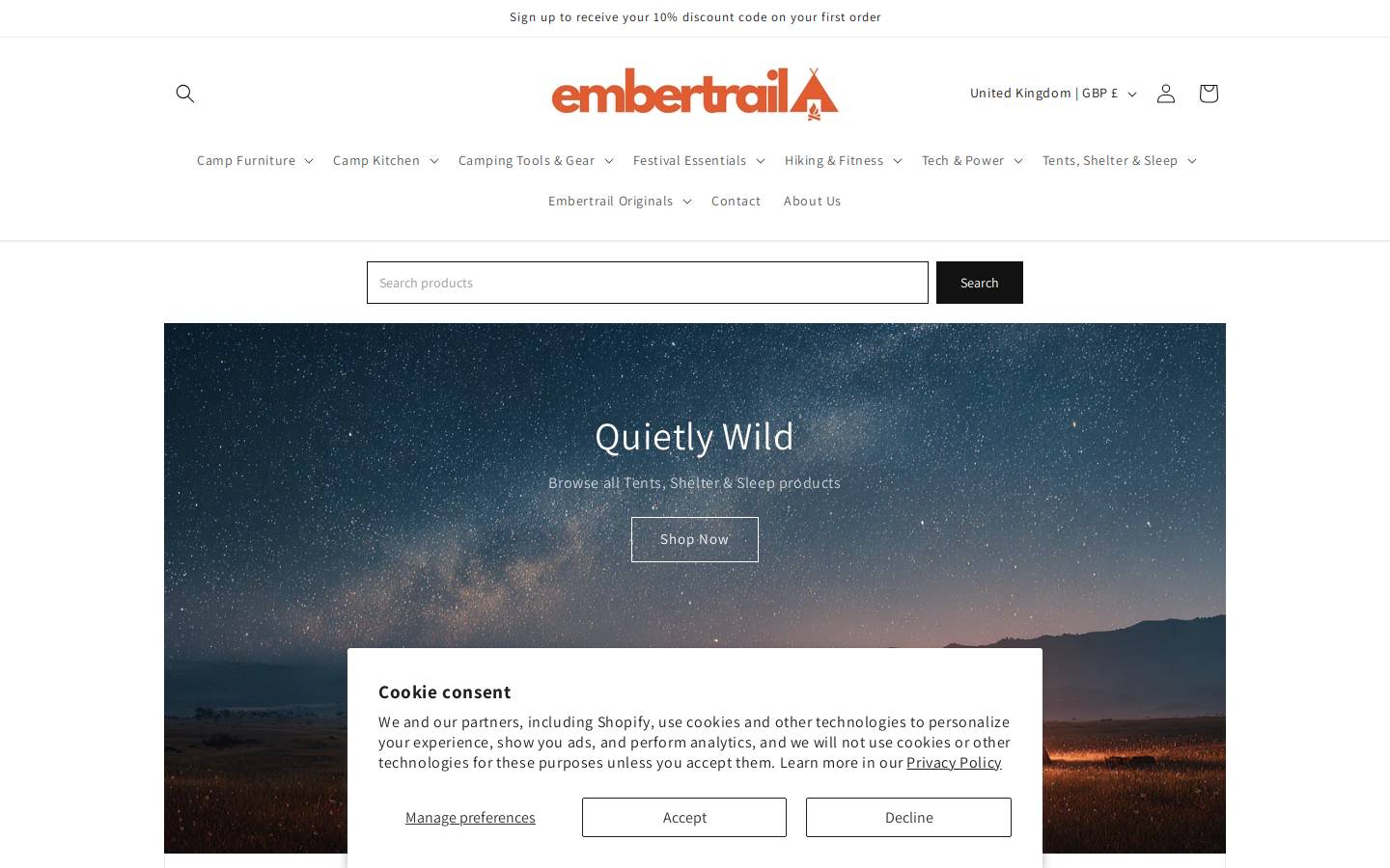 embertrail.life homepage screenshot