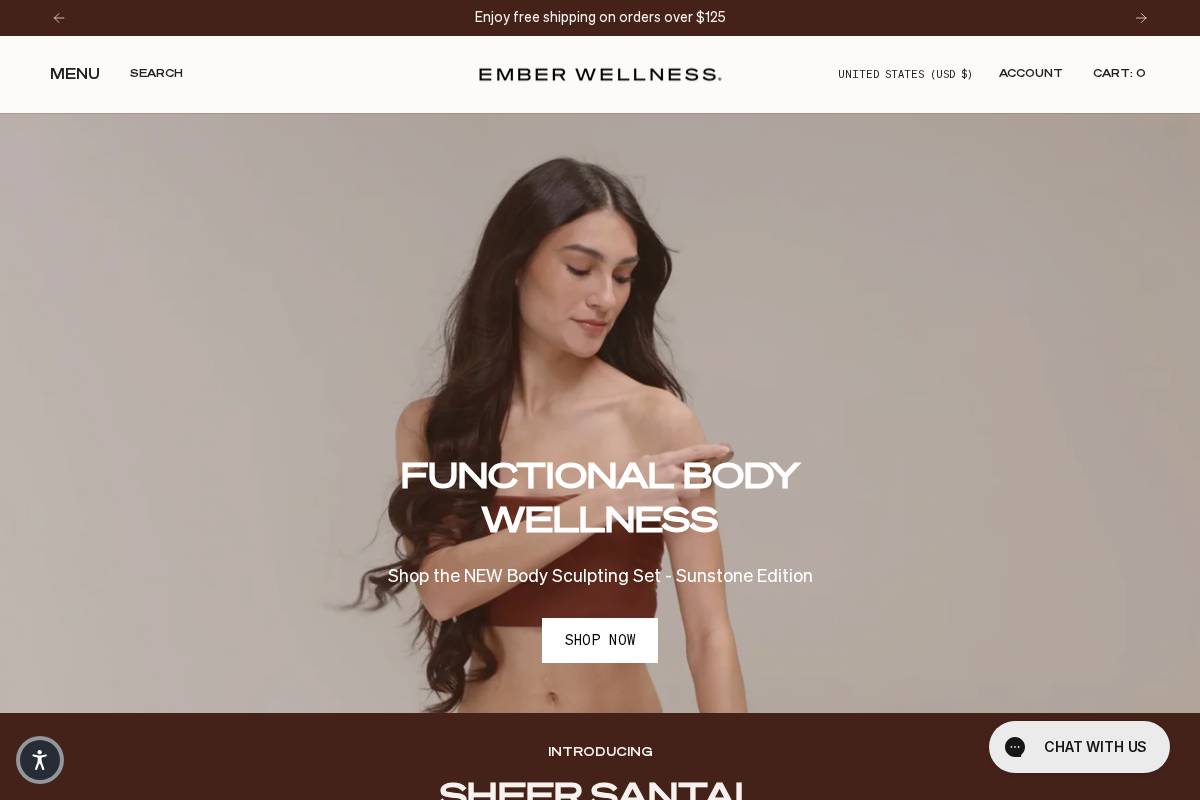 Ember Wellness homepage screenshot