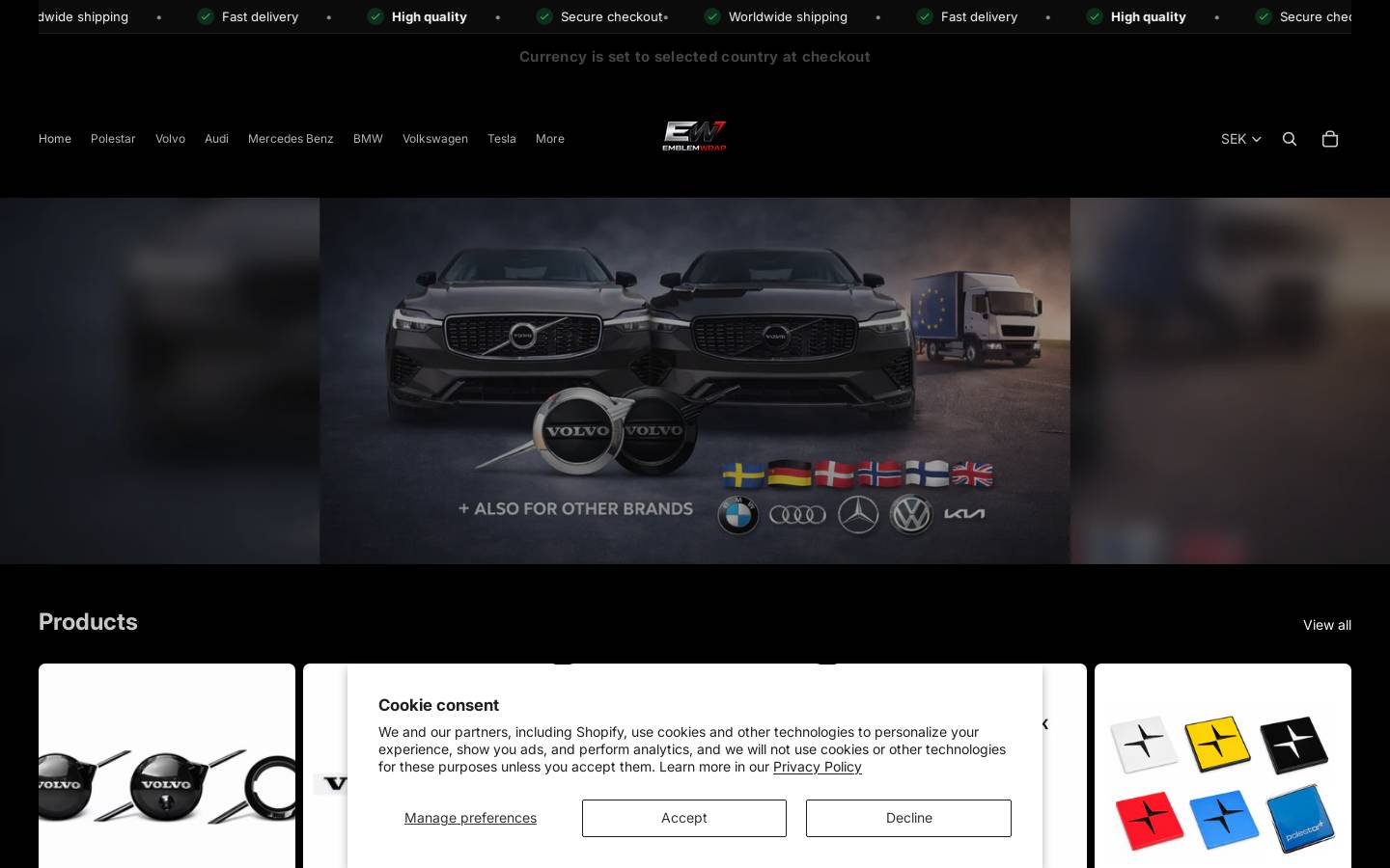 Emblemwrap homepage screenshot