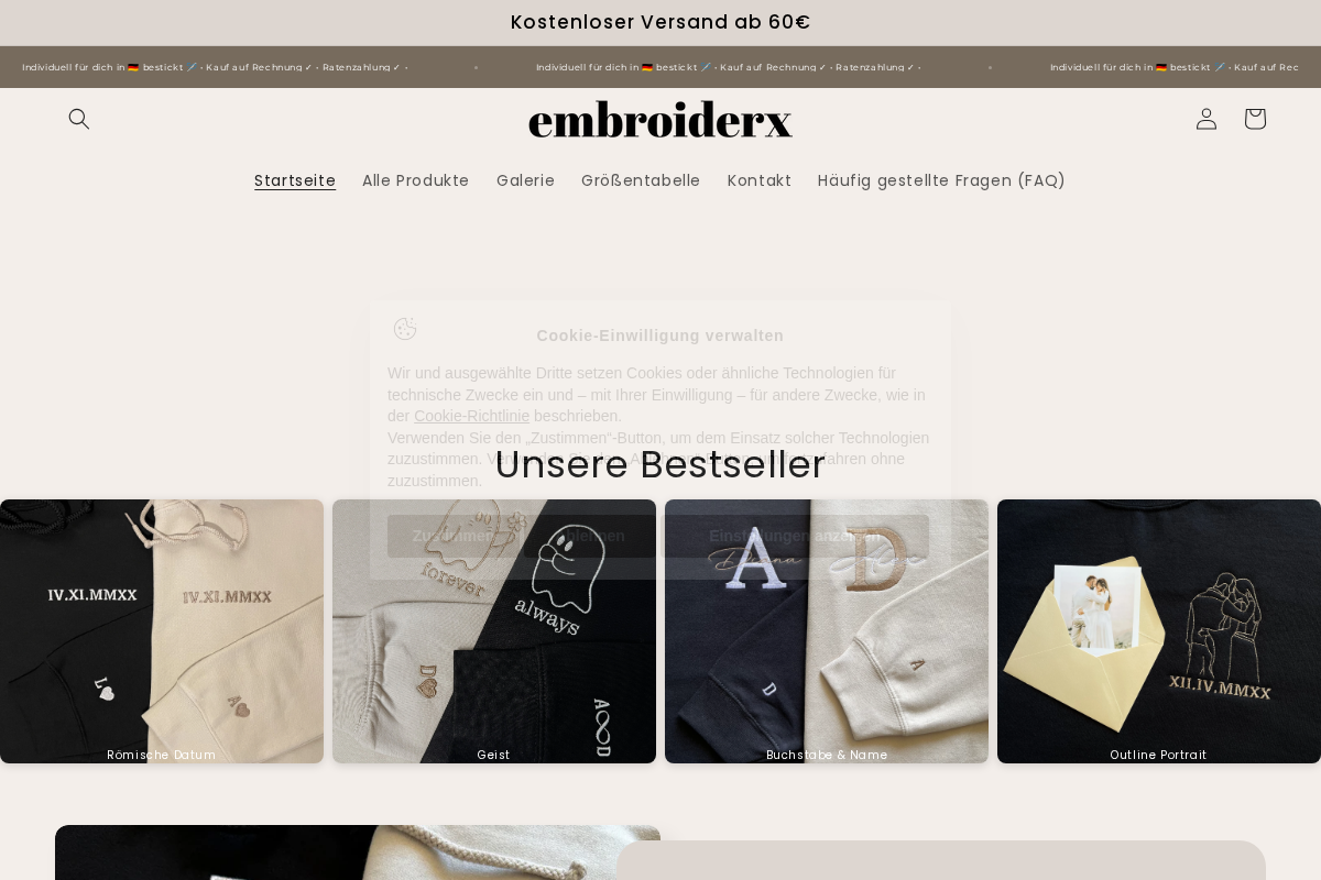 Embroiderx homepage screenshot