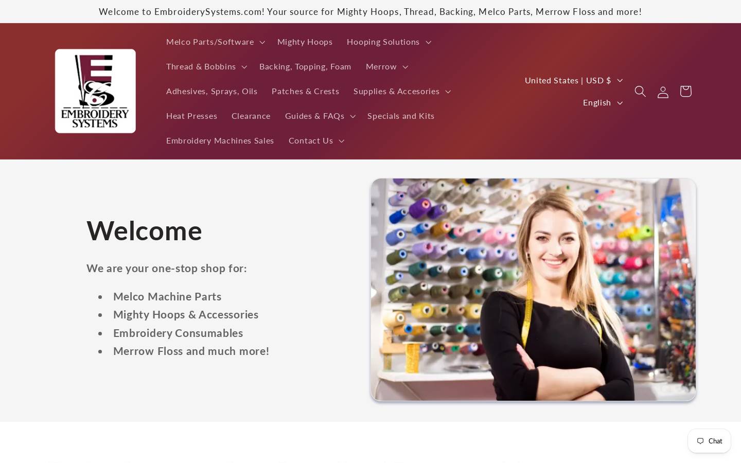 embroiderysystems.com homepage screenshot