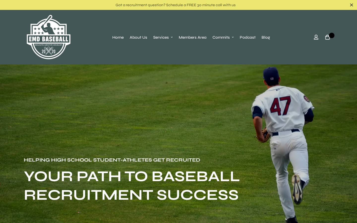 emdbaseball.com homepage screenshot