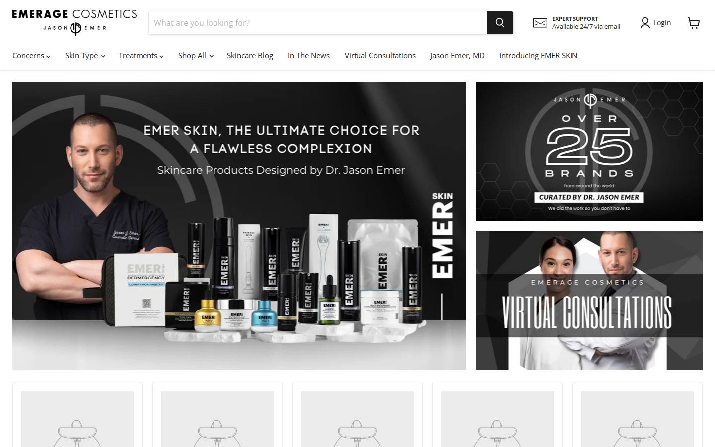 emeragecosmetics.com homepage screenshot