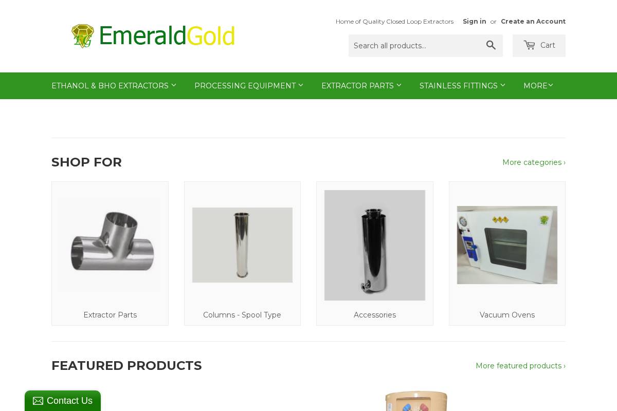 emeraldgoldextractors.com homepage screenshot