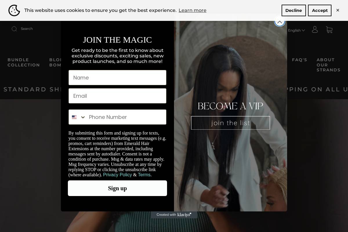 emeraldhairextensions.com homepage screenshot