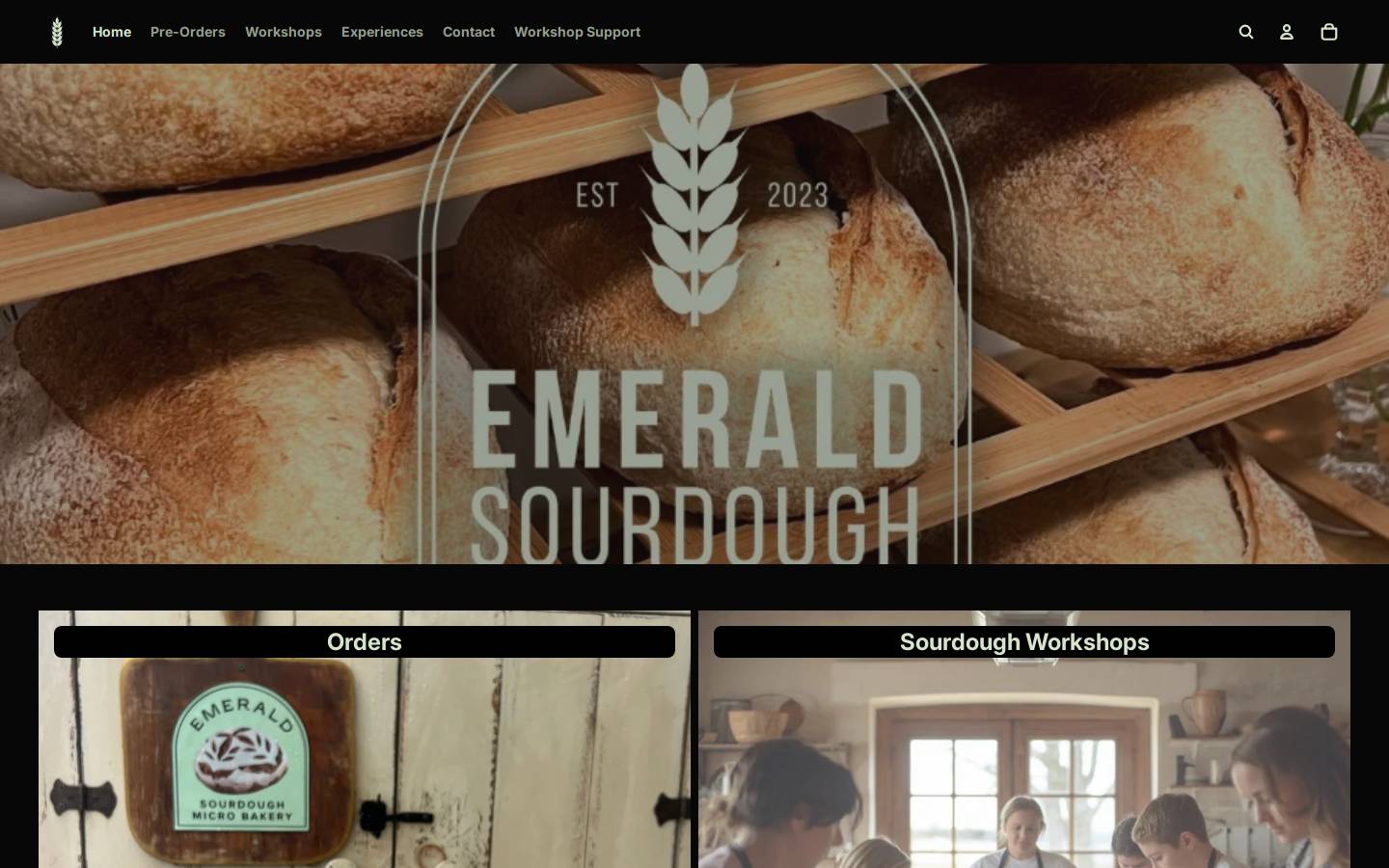 emeraldsourdough.com homepage screenshot