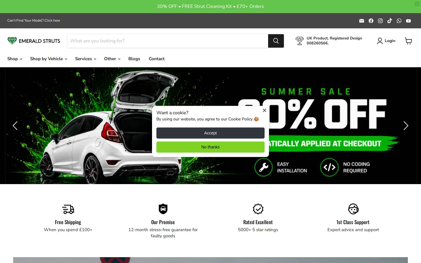 Emerald Struts Ltd  homepage screenshot