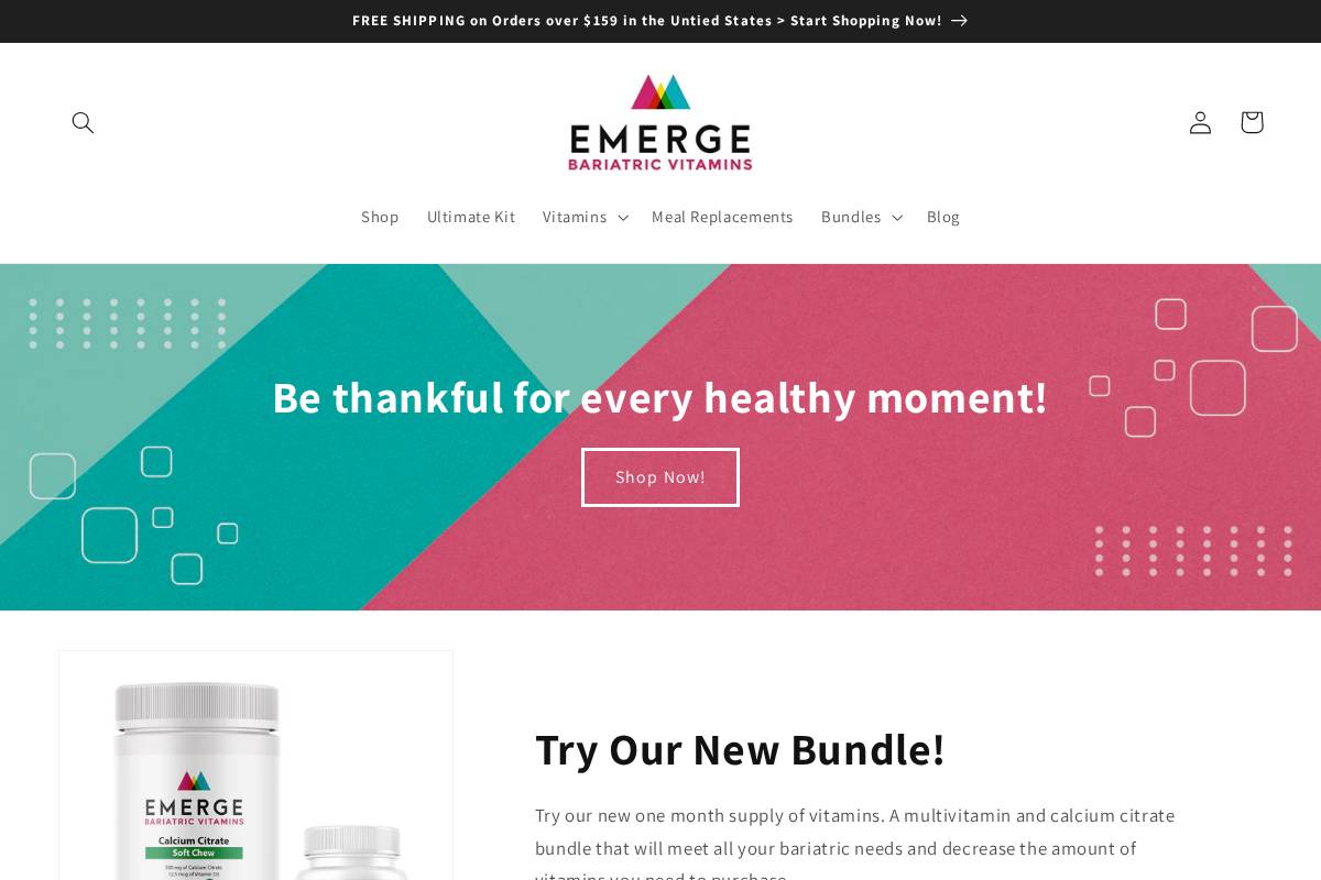 EmergeBariatrics.com homepage screenshot