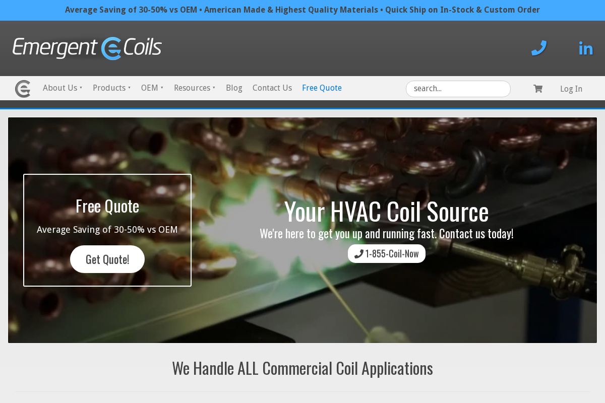 Emergent Coils homepage screenshot