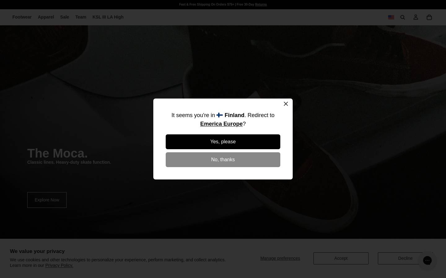 Emerica homepage screenshot