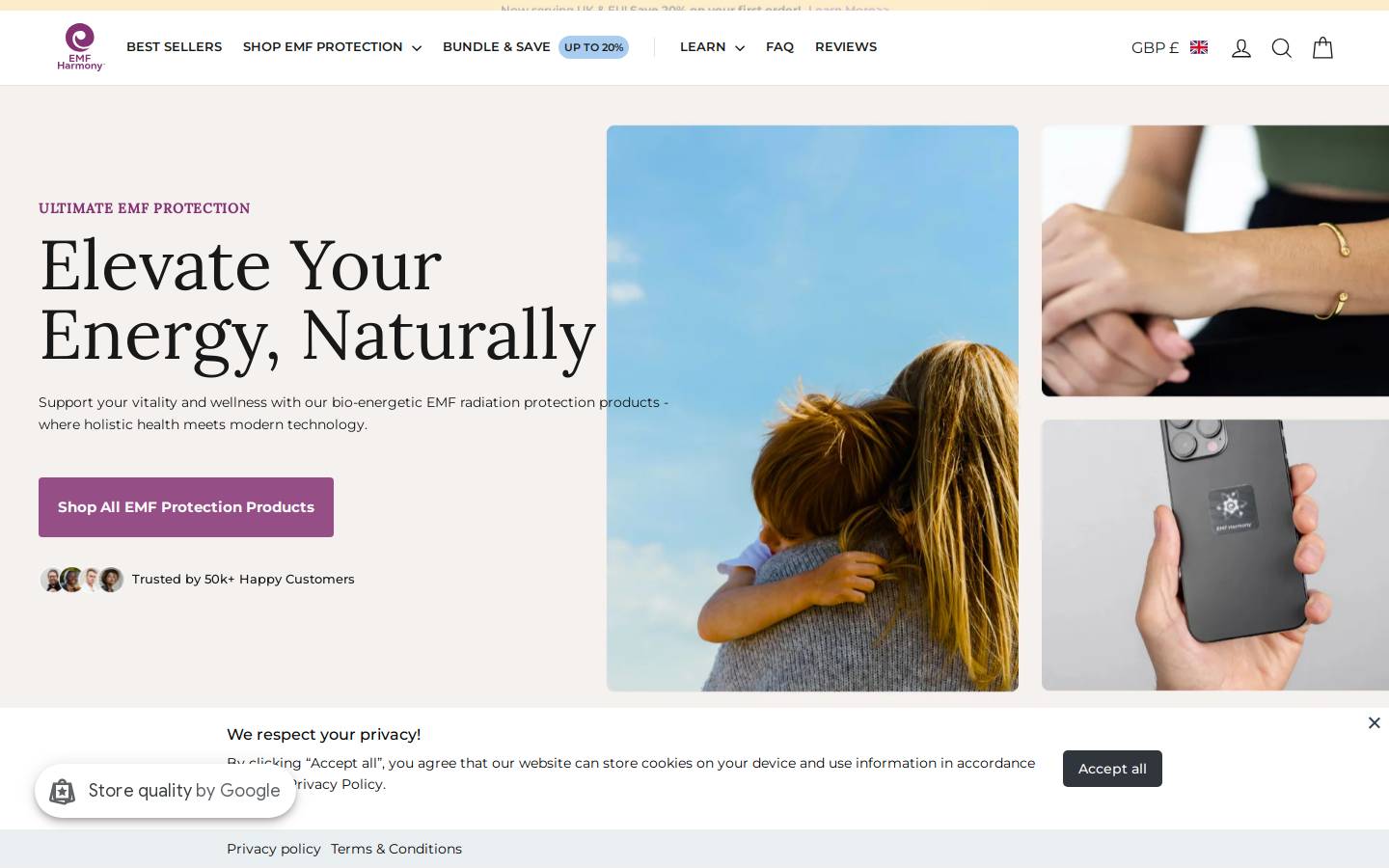emf-harmony.com homepage screenshot