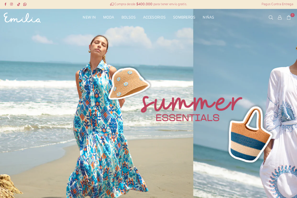 EMILIA ACCESORIOS homepage screenshot