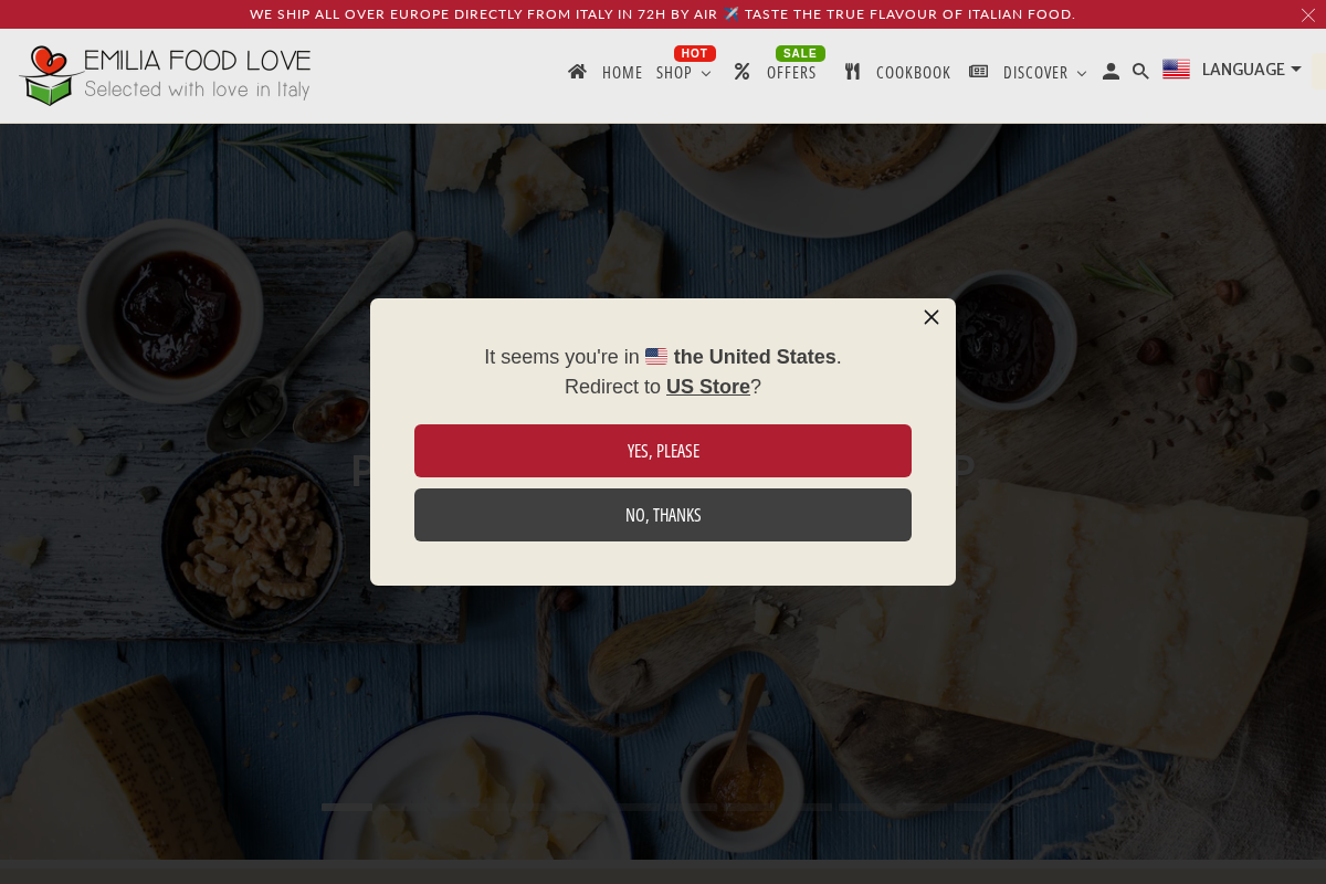 EMILIA FOOD LOVE homepage screenshot