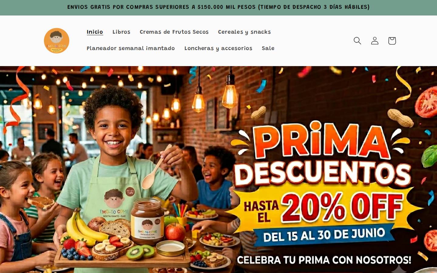 emiliocometienda.co homepage screenshot