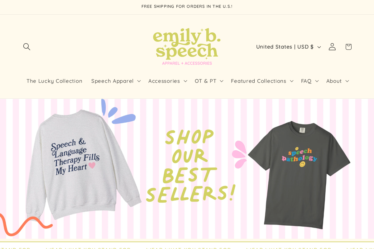 emilybspeech.com homepage screenshot