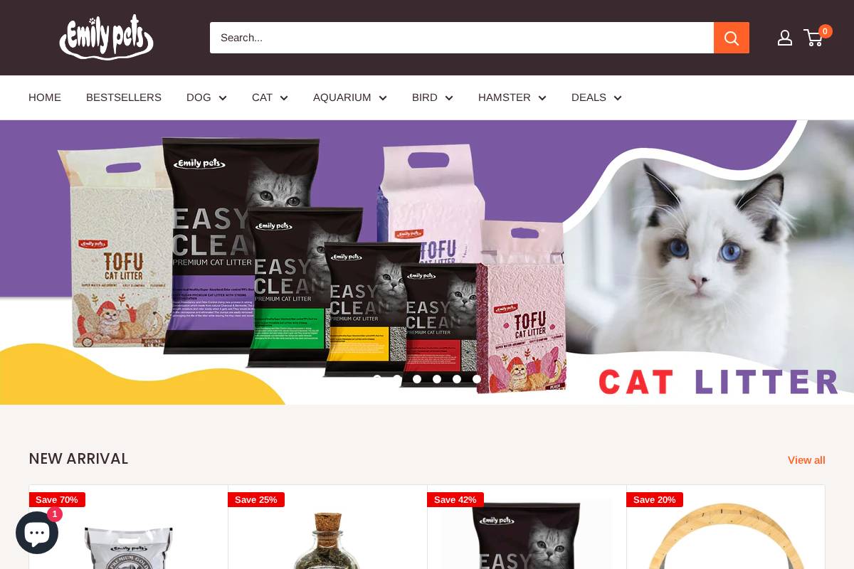 emilypets.co homepage screenshot