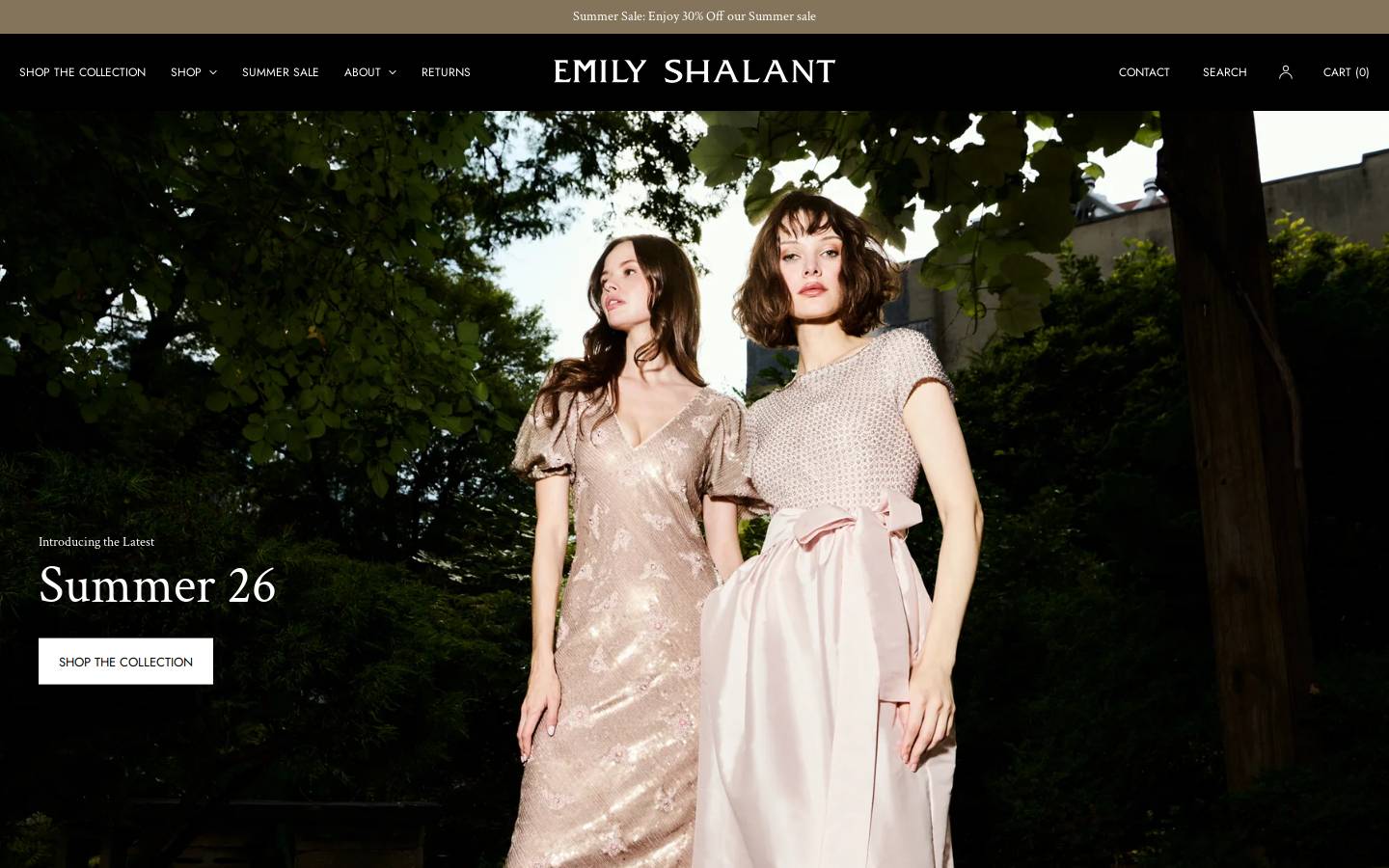 emilyshalant.com homepage screenshot
