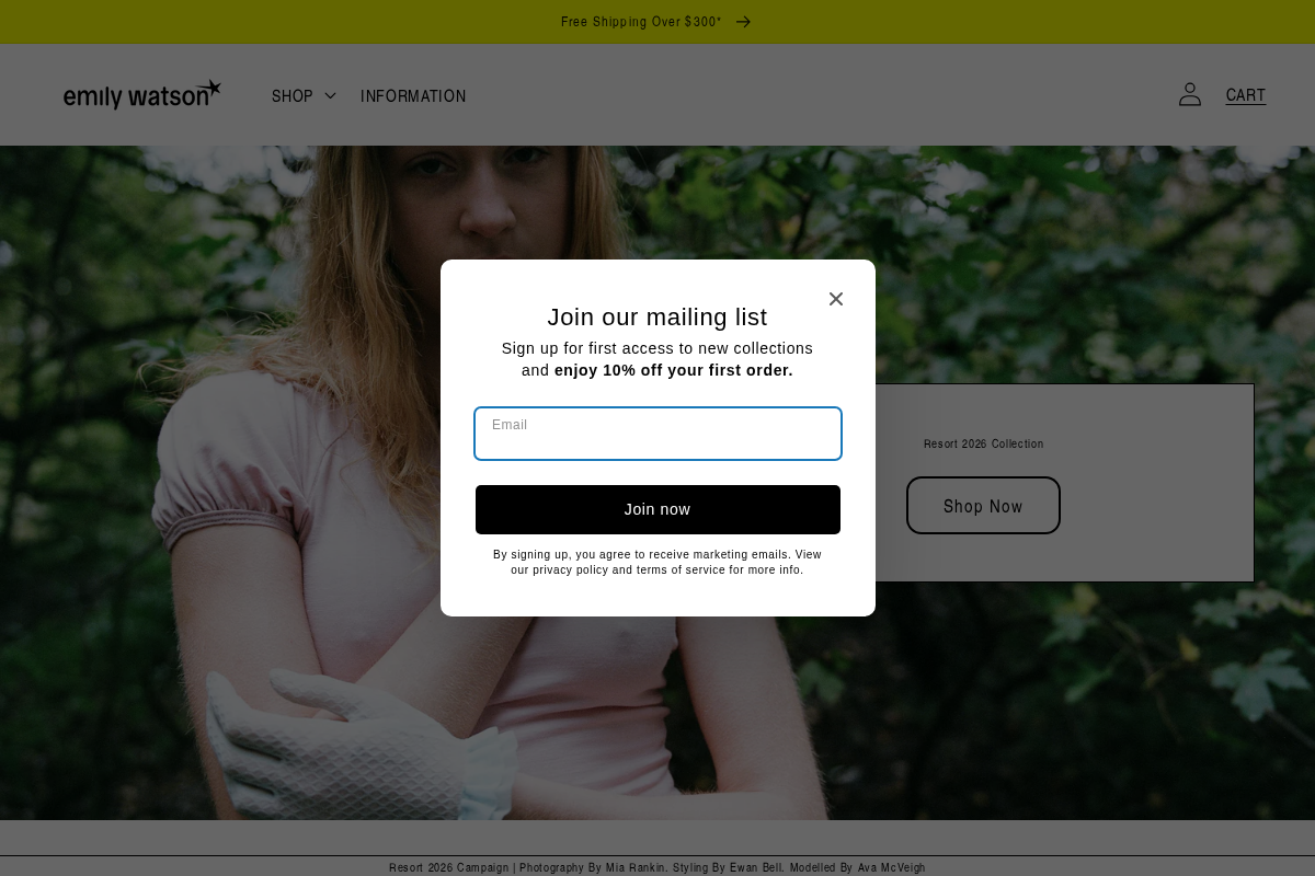Emily Watson homepage screenshot
