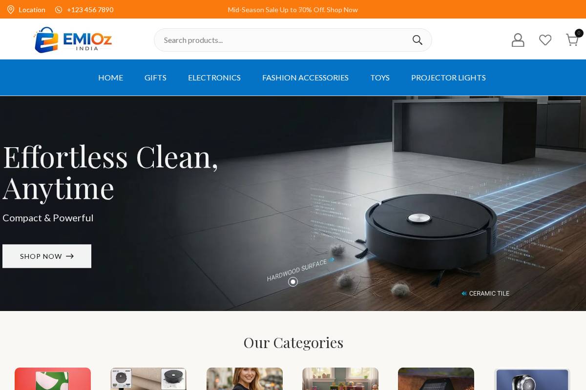 emioz.in homepage screenshot