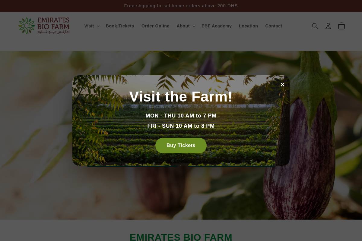 emiratesbiofarm.com homepage screenshot