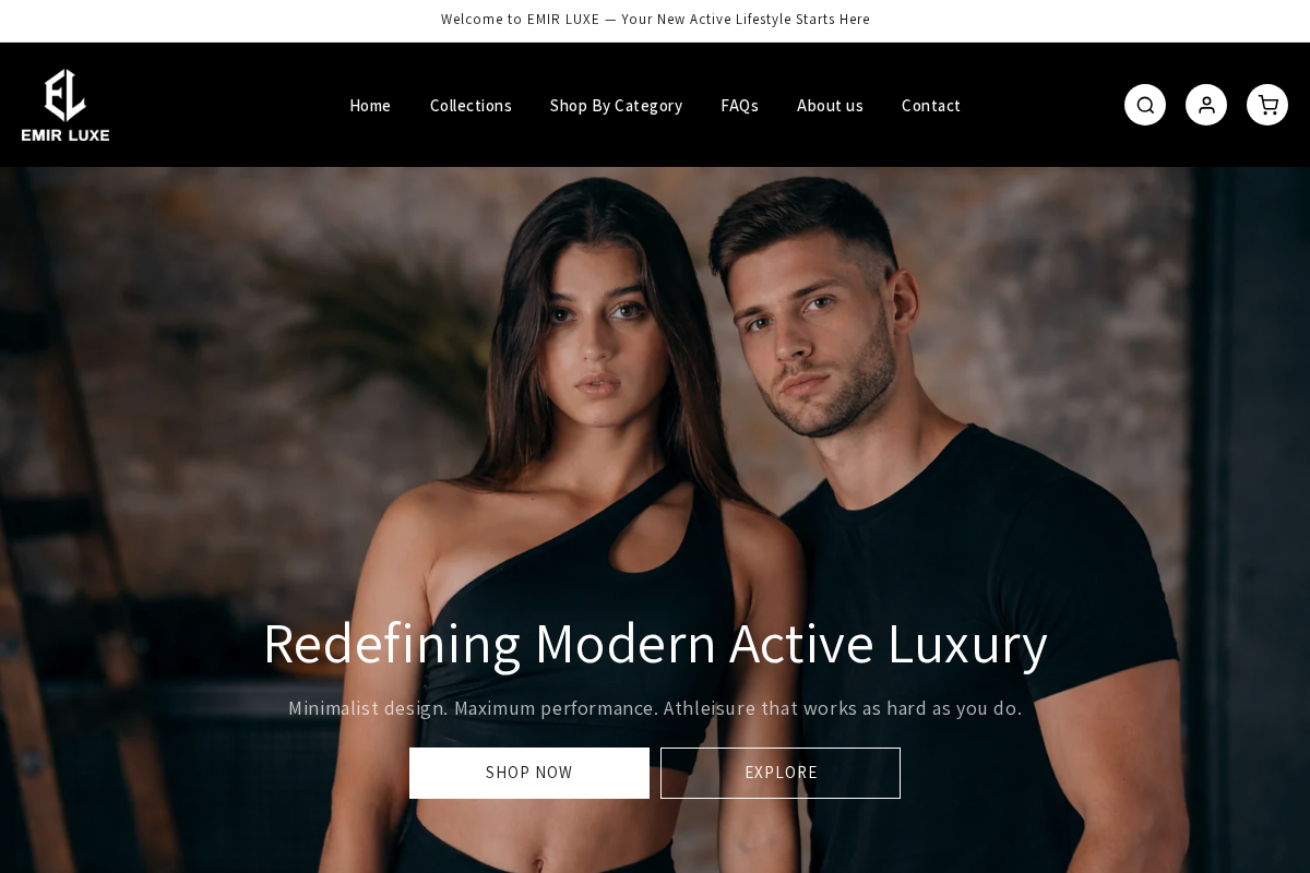 Emir Luxe homepage screenshot